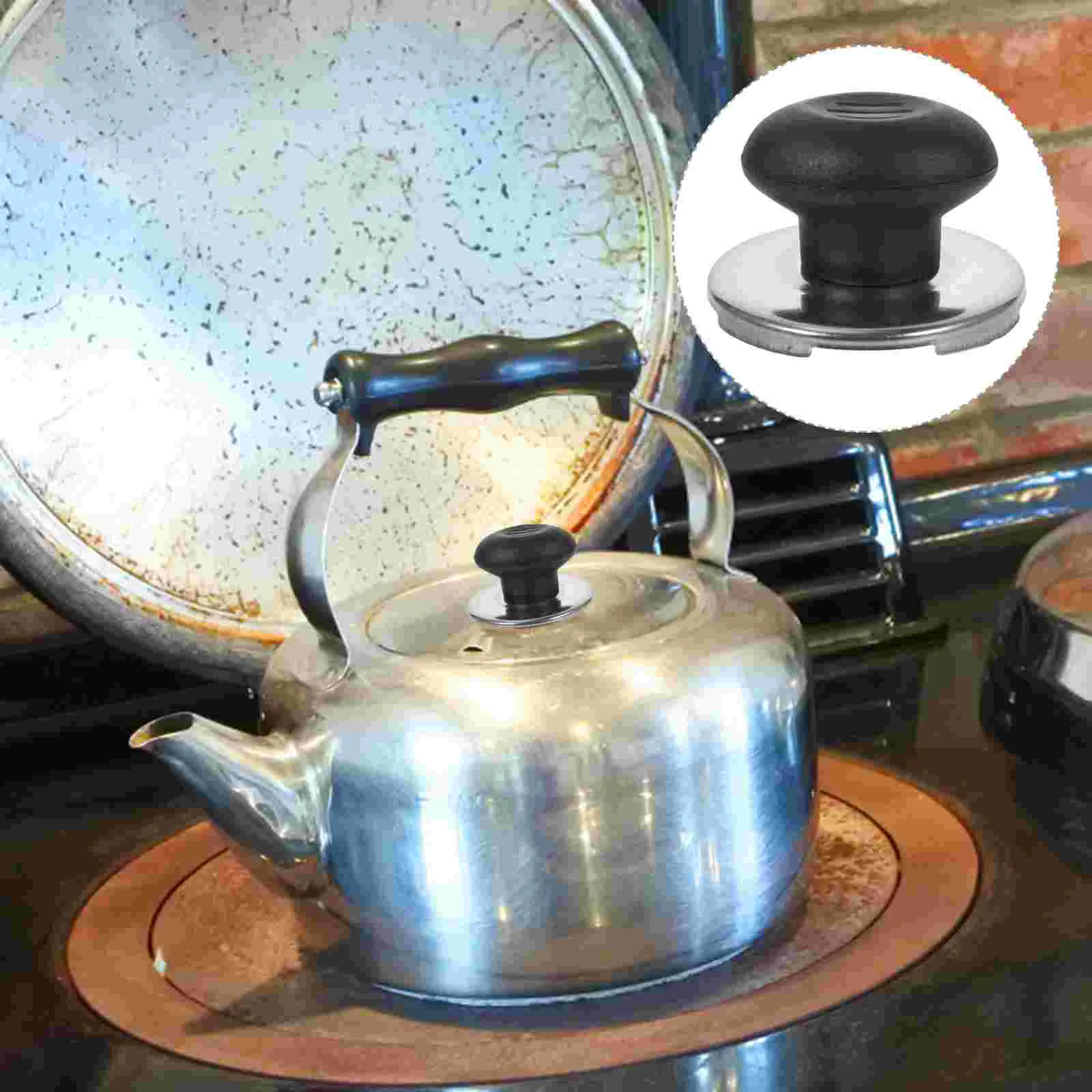 

2 Pcs Kettle Lid Teapot Whistle Replacement Knob Home Set Metal Handle Flute Shopping