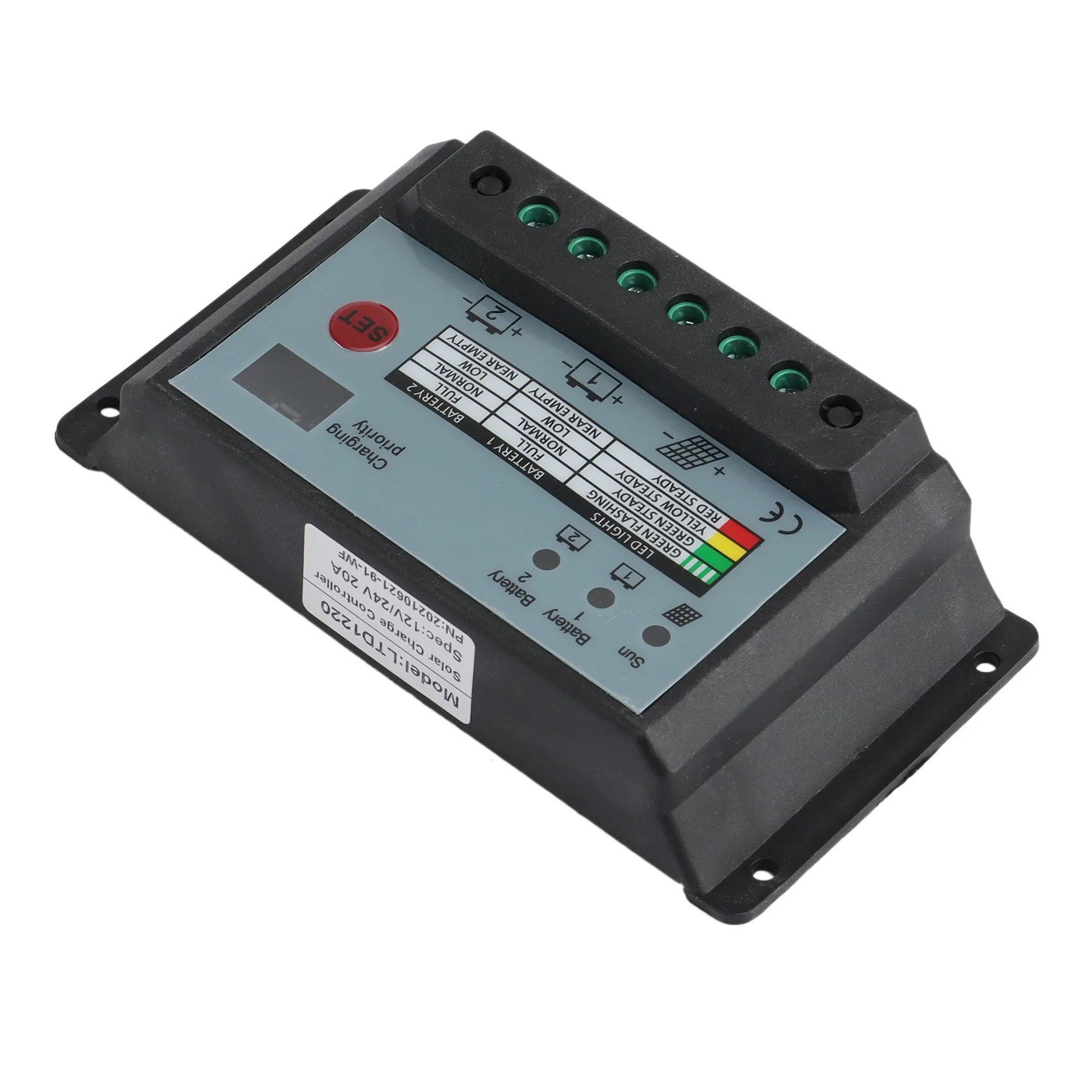 A14M 20A Dual แบตเตอรี่ Solar Charge Controller Regulator เหมาะสําหรับ 12 V หรือ 24 V แบตเตอรี่ Solar Controller