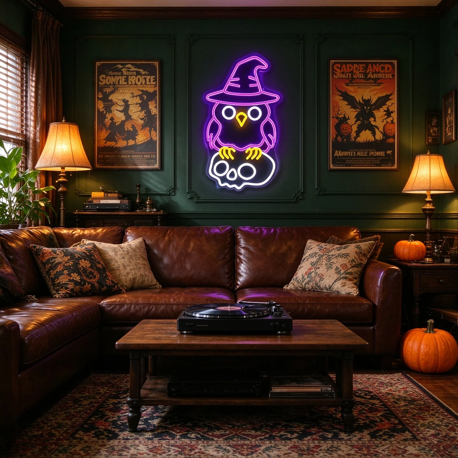 1 Halloween Skeleton Owl with Magic Hat Wall Decoration LED Acrylic Light Board Dimming Switch Button Halloween Wall Decoration