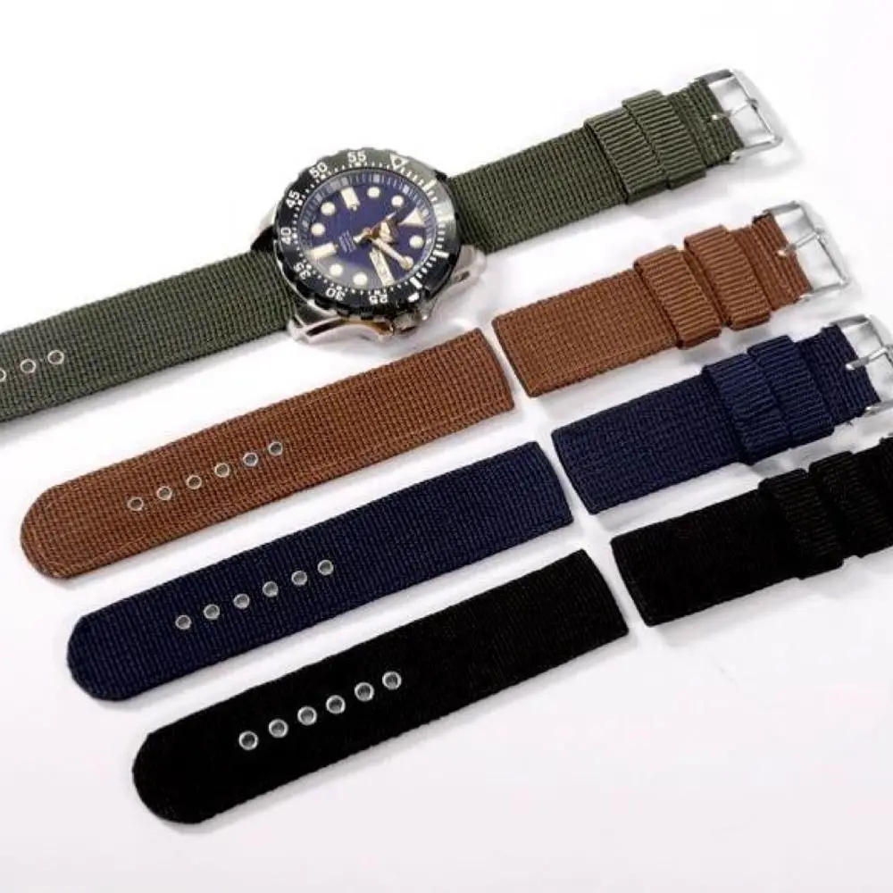 Universal Sports Nylon Canvas Strap Men Women Pin Buckle Replacement Watchband Watch WristBand Watch Accessories