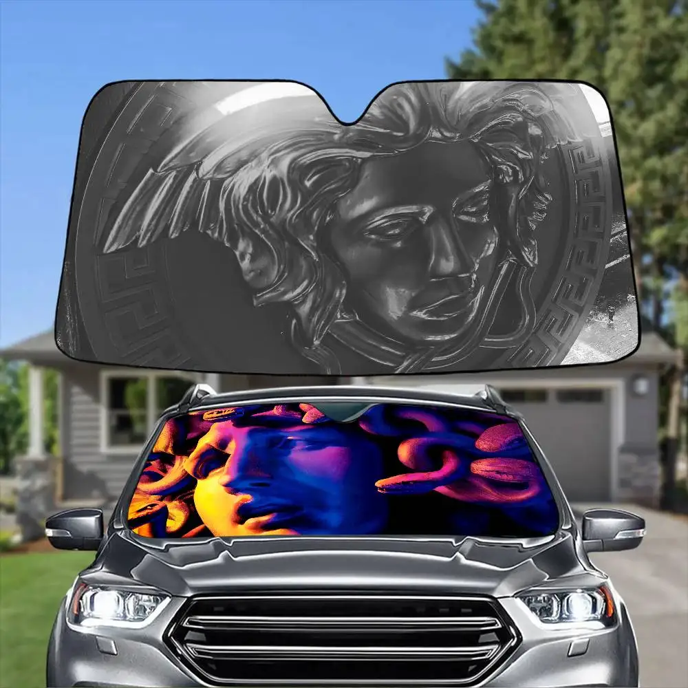 Musical-Vers-aace Gia-nni ستائر ظلة للسيارة الزجاج الأمامي المضادة للأشعة فوق البنفسجية حماية الجبهة الشمس الظل التبريد حامي