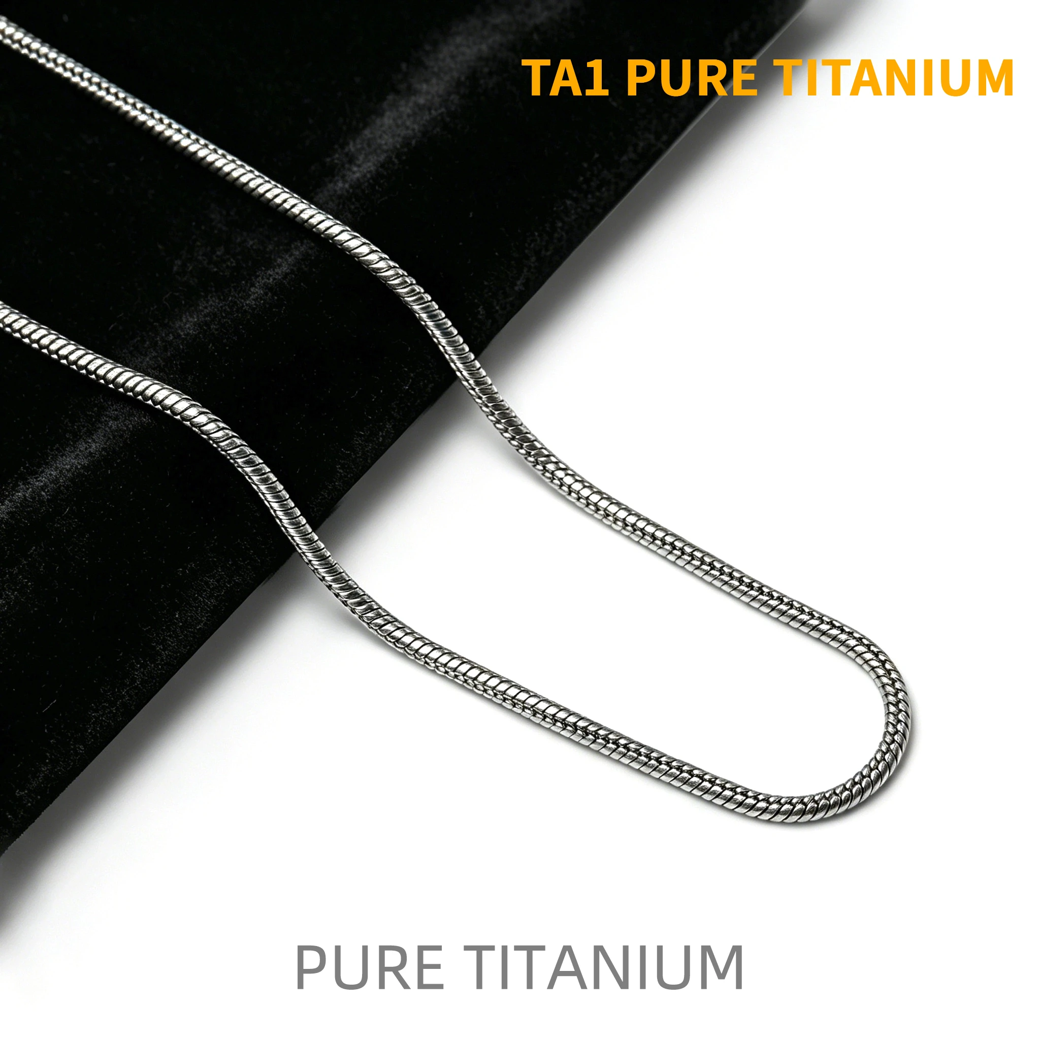 NEW 2.5mm TA1 Pure Titanium Soft Snake Chain Necklace for Men & Women No Allergic Necklaces Hip Hop Jewelry Trendy Accessories