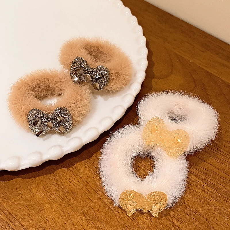 

5PCS Rubber Band For Girls Tied Hair Rope New Plush Hair Ring High Elastic Durable Hair Rope Accessories