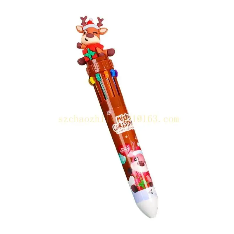 قلم حبر جاف لعيد الميلاد قابل للسحب متعدد الألوان للأطفال، لمكافأة الطلاب كلاس لصالح حفلة عيد الميلاد