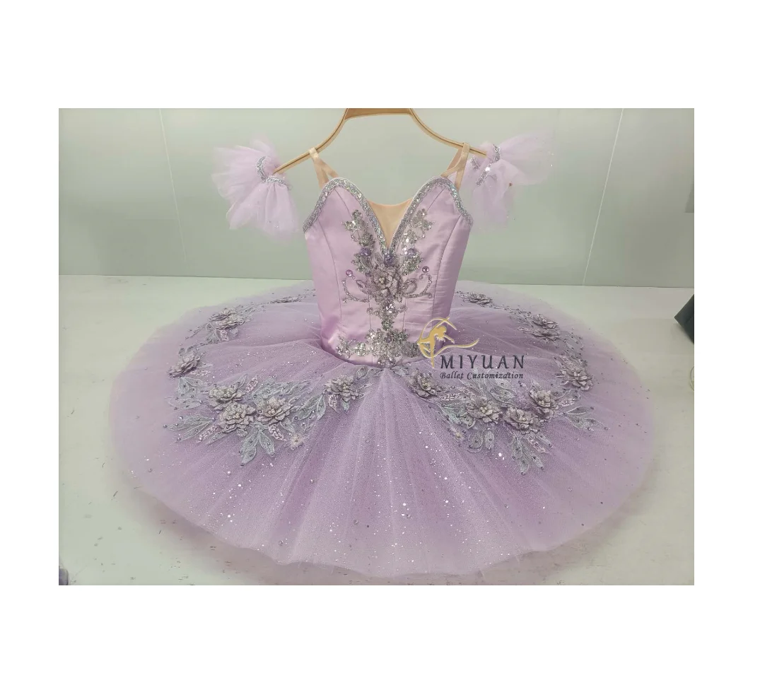 2024 New lilac violet tutu private custom adult children performance competition dress women's costume