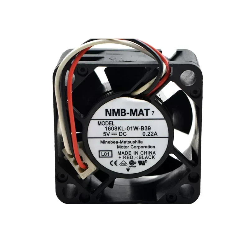 NMB 1608KL-01W-B39 Cooling Fan for 5V 0.22A 4020 4CM/cm 3-Wire Double Ball Bearing