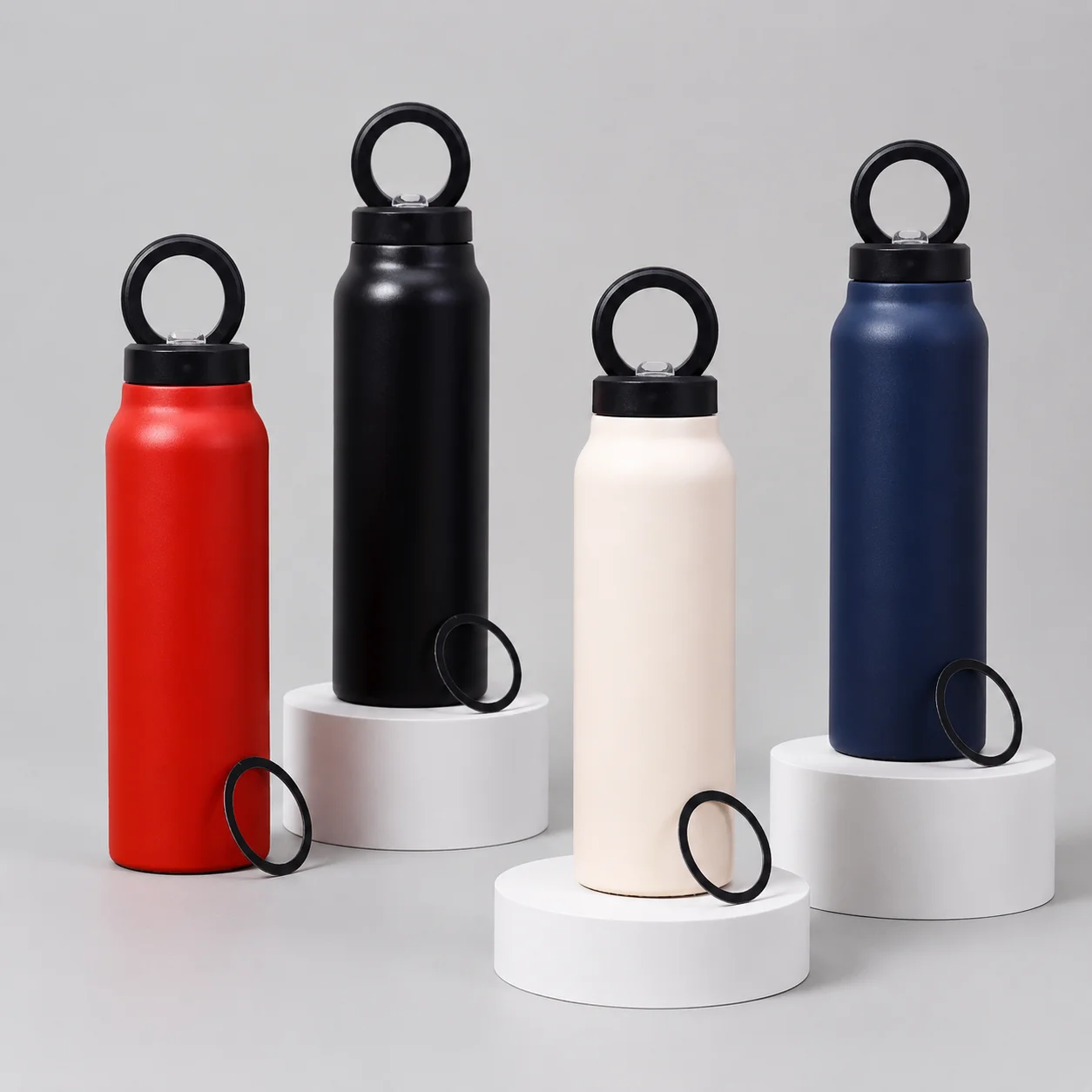 Custom Name Magnetic Tumbler Vacuum Insulated Stainless Steel Bottle Phone Tripod Holder Drinkware Sports Flask 24OZ for Gift