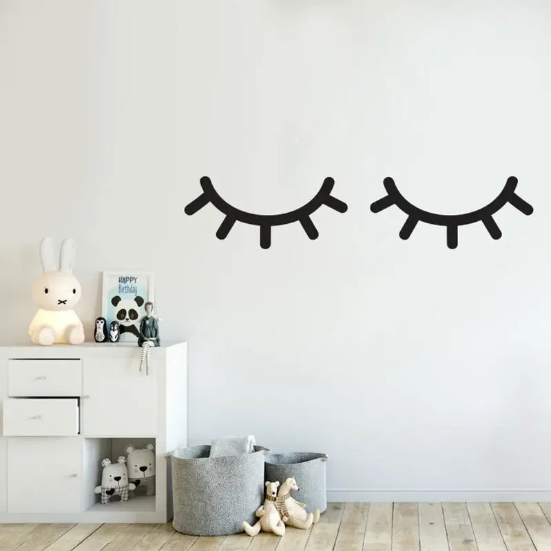 สติ๊กเกอร์ติดผนังลายขนตาสวยน่ารัก สำหรับตกแต่งบ้าน ห้องนั่งเล่น ตกแต่งพื้นหลัง ลายอาร์ต วอลเปเปอร์ส่วนตัว