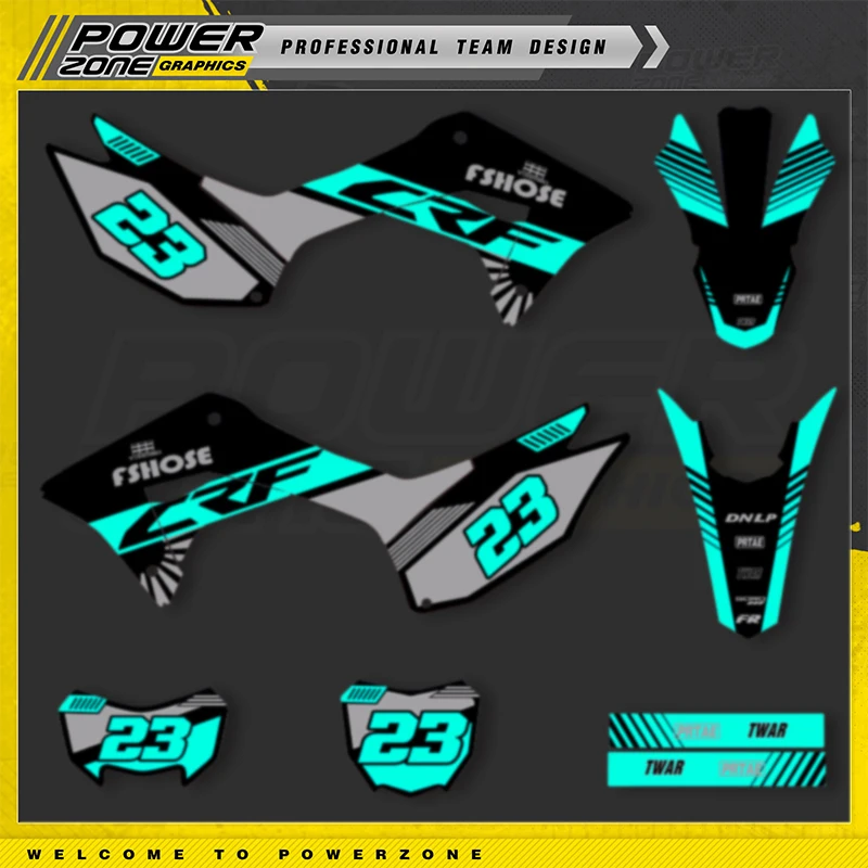 

Мотоцикл Powerzone для Honda CRF250F 2021 2020 2019 250F 250cc, наборы графических наклеек для мотоцикла, индивидуальный номер 007