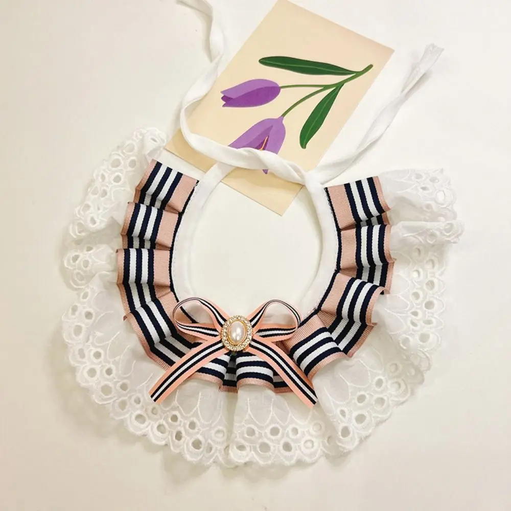 Pet Accessories Bowtie Necklace Cat Lace Collar Adjustable Jewelled Dog Bib Neckerchief Elegant Pet Necktie For Dog/Cat