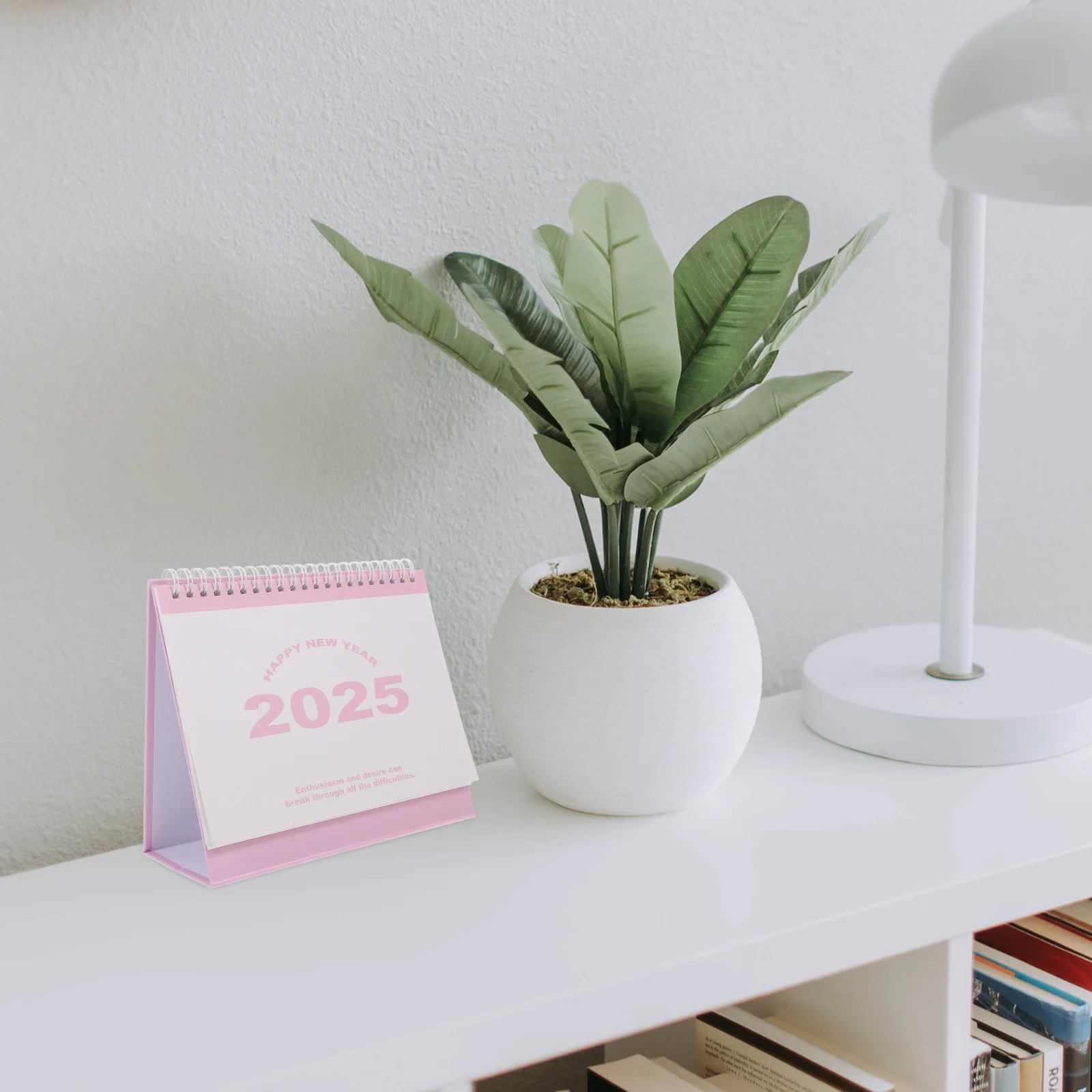 2025 Desk Calendar Small Aesthetic Flip Planner Firm Paper Binding Easy Page Turning Functional Monthly Calendar for Home Office