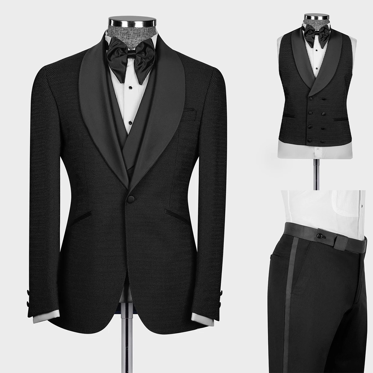 

Gentleman Purity Wedding Men Suits Slim Fit Tailor-Made New Groom 3-Pieces Formal Occasions Party Singer Costume Made Hot Sale