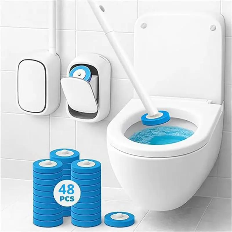 【HOUSEHOLD GOODS】Disposable Toilet Cleaning System + 48 Refill Heads Set