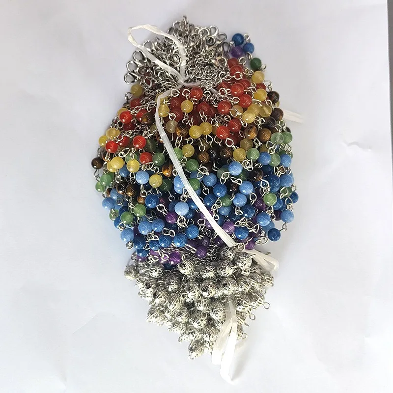 20 teile/los Groß Pendel Ketten mit Karabiner Großhandel 7 Chakra Stein Perle Charm Kette Nur für Pendel Zubehör X037 – Detail 1