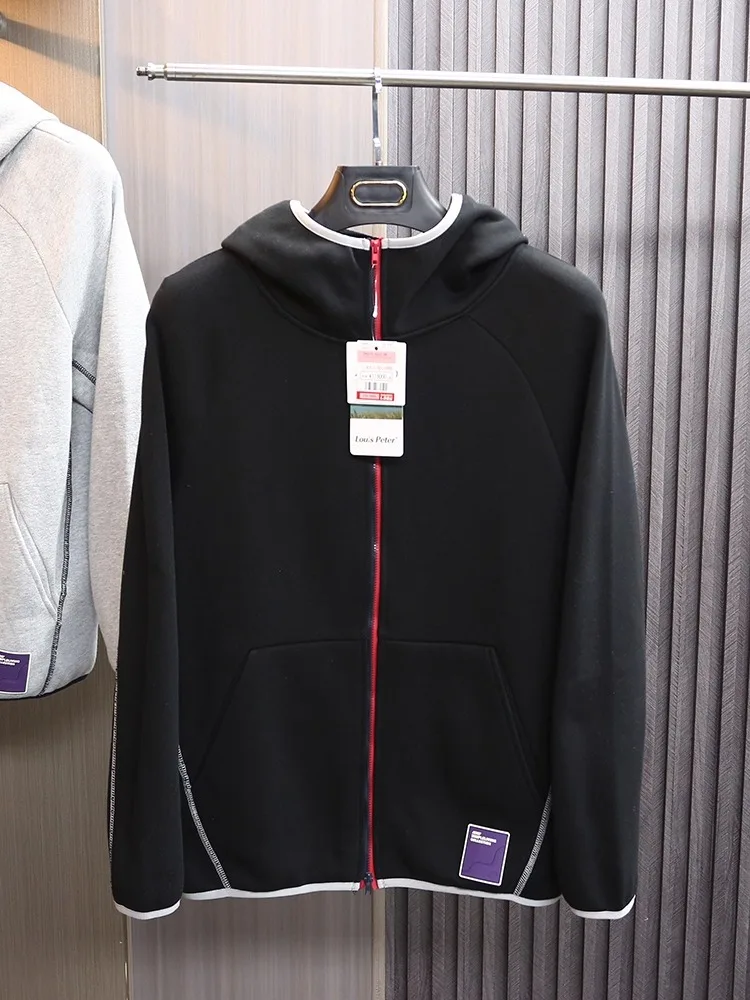 

Линия! Вареный хлопок! Мужское тонкое длинное пальто с капюшоном Color Blo на молнии, новинка осени 202, повседневное длинное пальто све