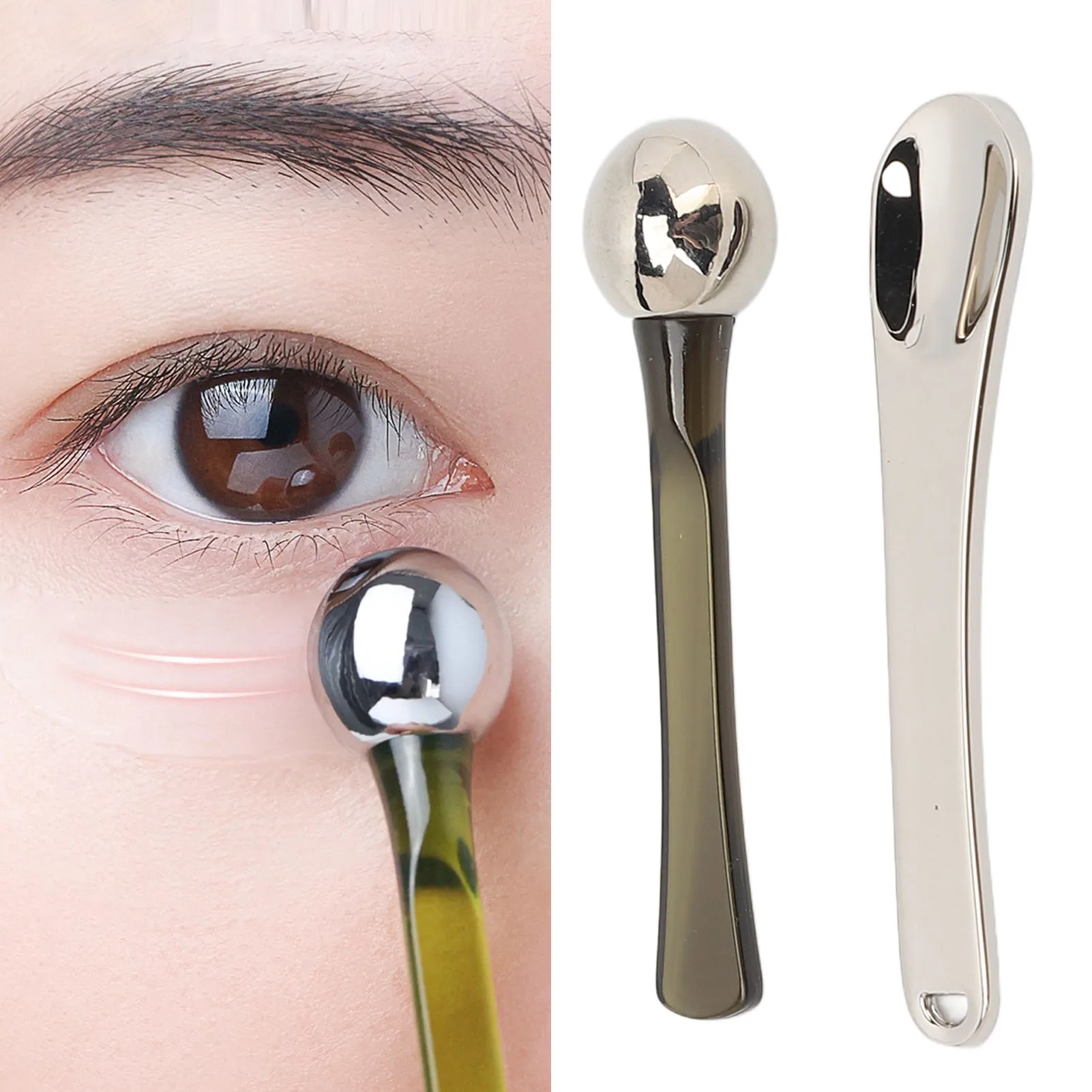 Eye Roller Ball Massager Stick Eye Cream Scoop Zinc Alloy Serum Applicator Beauty Scoop Facial Massage Tool