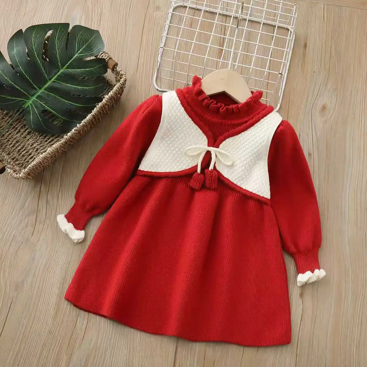 New Children Clothing Baby Girls Autumn Winter Princess Sweater Dress Knitted Toddler Girl Clothing Adorable 2-6 Years