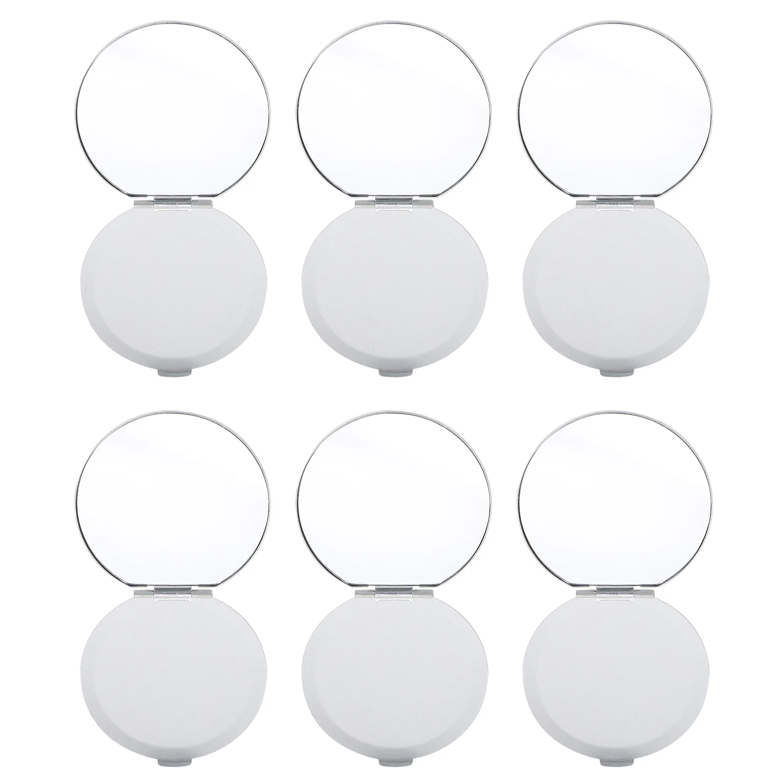 6 قطع مرايا مكياج صغيرة مستديرة بتصميم صدفي مدمج، مرآة عالية الوضوح للنساء، مرايا مكياج مدمجة