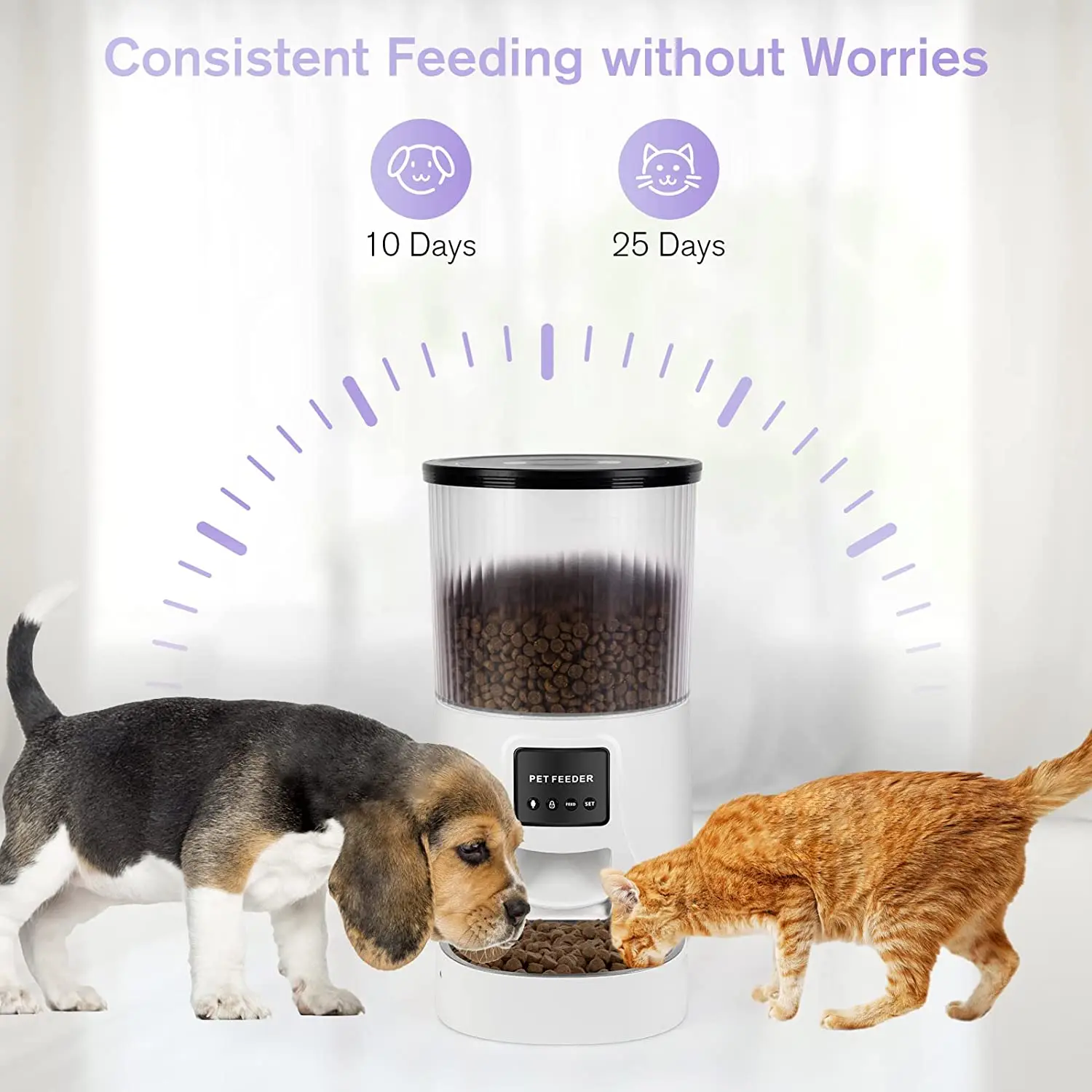 Smart Pet Feeder 4L Camera Wifi Tuya Smart Mobile Phone App Remote Control Automatic Cat Dog Pet Food Feeder