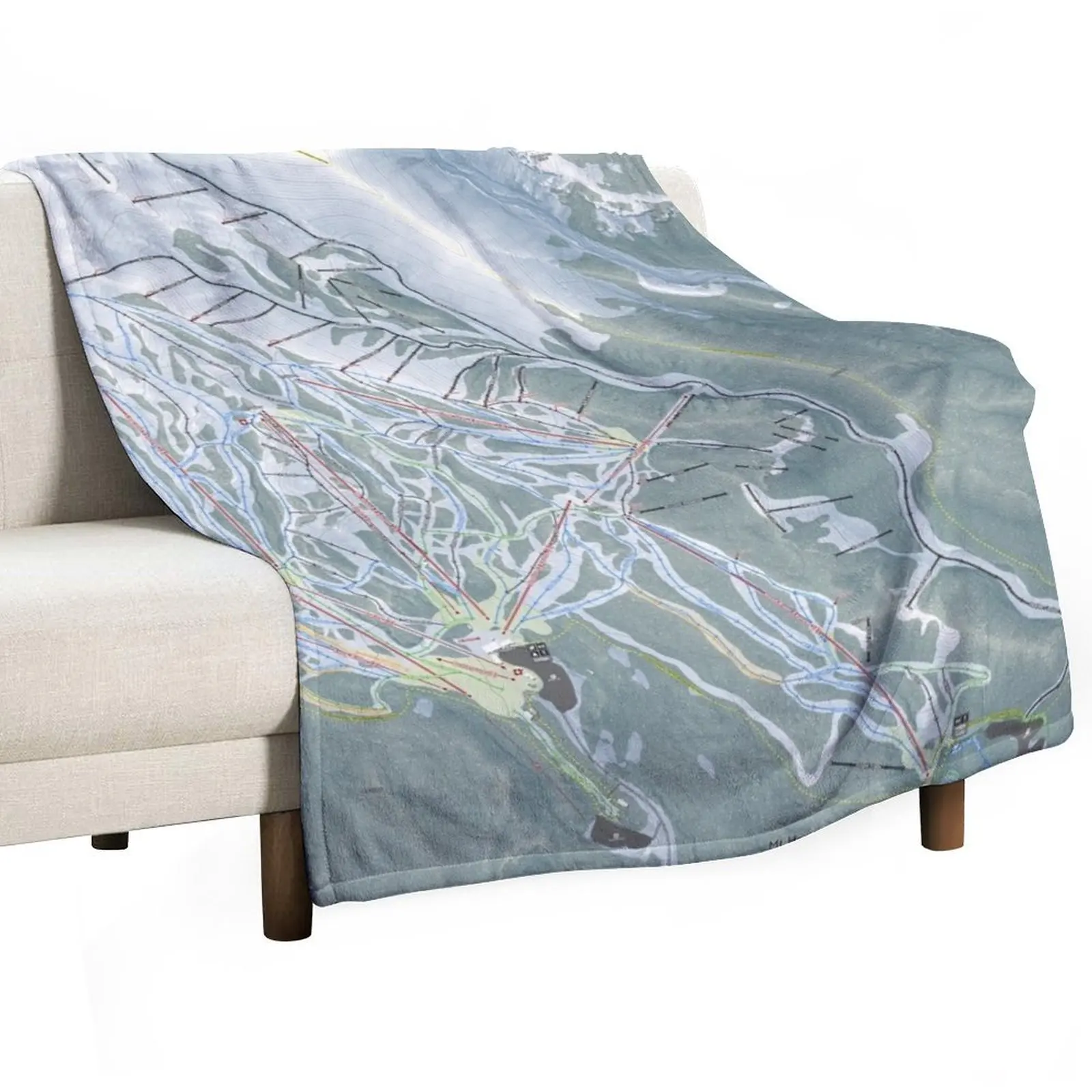 Mt Hood Meadows Resort Trail Map Throw Blanket Tourist Decorative Sofas Loose Hairy Bed covers Nap Blankets