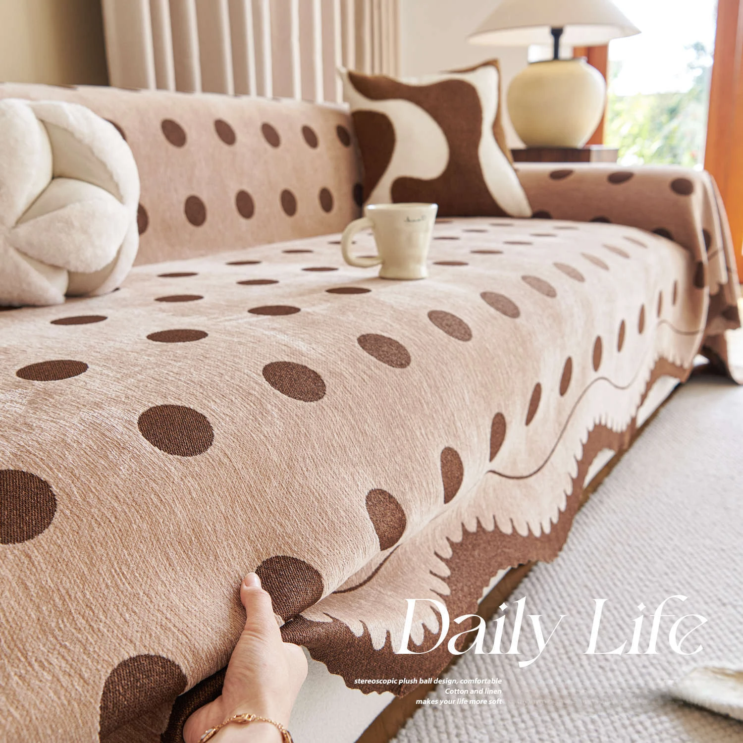 Luxury Chenille Sofa Cover Four Seasons Slip-Resistant Dust-Proof Home Use Soft Comfortable Living Room Decoration