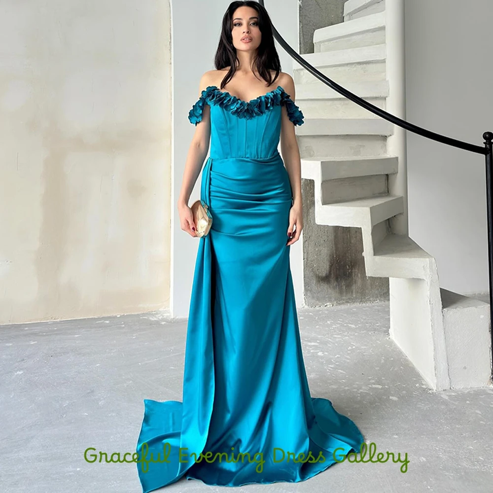 فستان سهرة كلاسيكي بحورية البحر من الساتان مخصص، فساتين بسيطة لحفلات العودة للوطن، بأربطة من الخلف، فساتين مناسبة خاصة