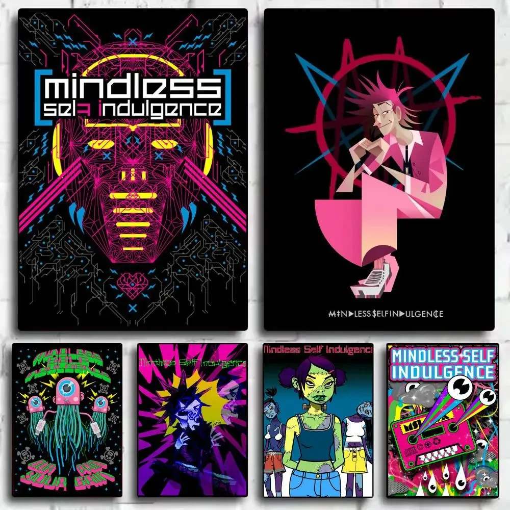 Band M-Mindless S-Self I-Indulgence Poster Decorative Wall Sticker Mural Photo Print for Bedroom Living Room Hallway Home Decor