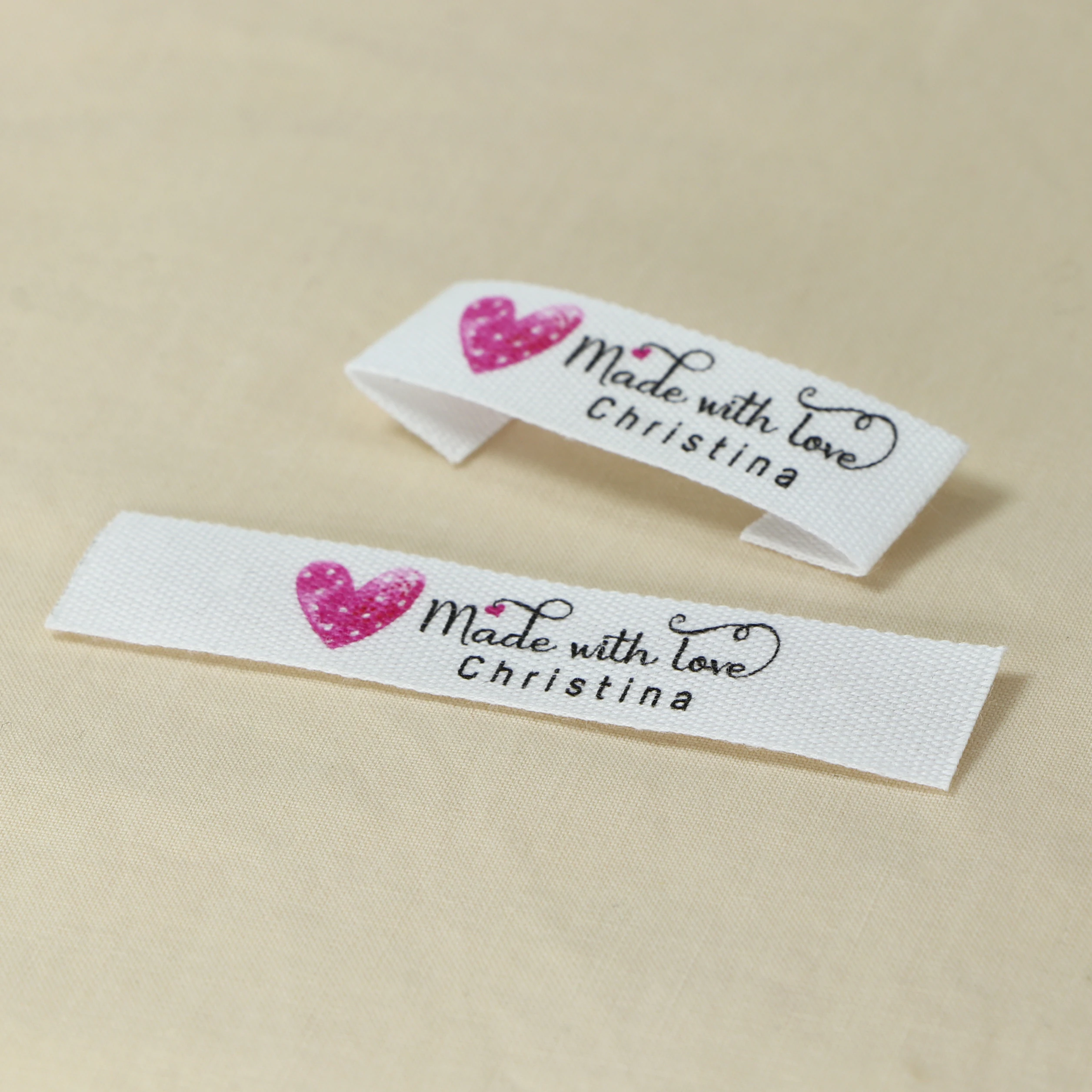 Sewing labels / Custom brand labels, Clothing labels, Sewing, Fabric 100% cotton, custom text (FR280)