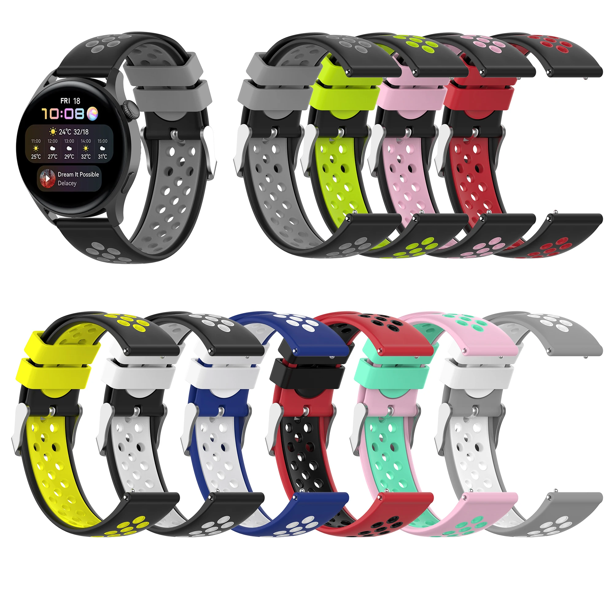 20 22mm Silicone Band For DIZO Watch 2 Sports Wrist Strap Watchband For Realme TechLife Dizo Watch 2 D R Talk Pro Bracelet Belt