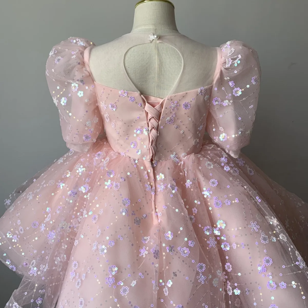 فستان أطفال موضة بنات راقية على الطراز الغربي عرض أزياء فستان الأميرة فتاة صغيرة عيد ميلاد زهرة فتاة المضيف أداء #6