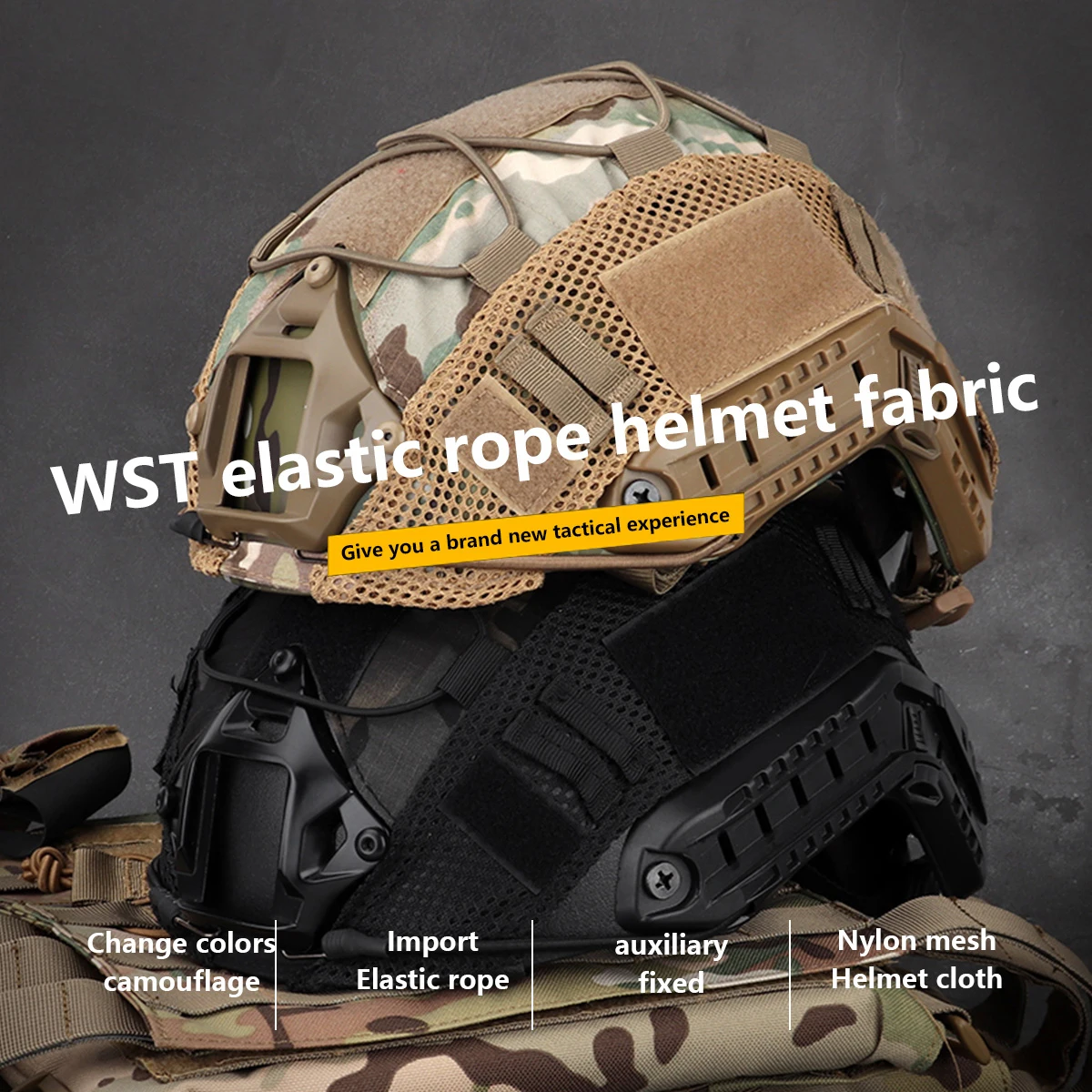 Tactical Multicam Helmet Cover For Fast MH PJ BJ Helmet Airsoft Elastic Cord Headwear Hunting Paintball Helmets Accessories