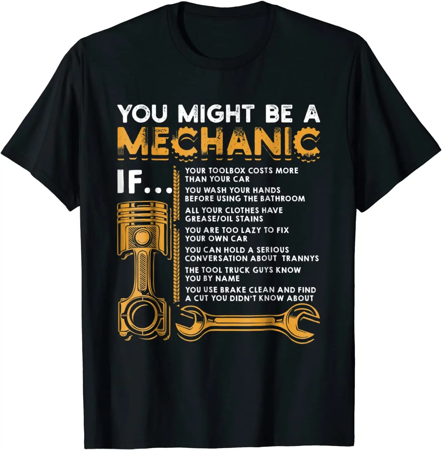 

Mechanic If Funny Auto Repair Technician Gift Graphic Tee Short Sleeve Cotton T-Shirt Men
