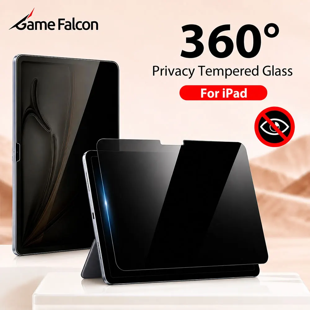 Película de Vidro Temperado de Privacidade para iPad A16, Protetor de Tela Air 11ª Geração M3 M4 4 5 Pro 13 12.9 M5 2026 10 9ª 10ª Geração Mini 6 7