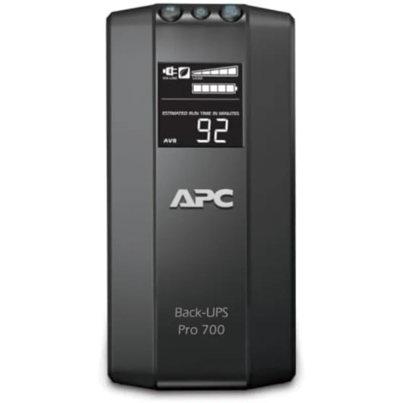 Back-UPS Pro، 700VA/420W، Tower، 120V، 6X NEMA 5-15R منافذ، AVR، LCD، بطارية قابلة للاستخدام