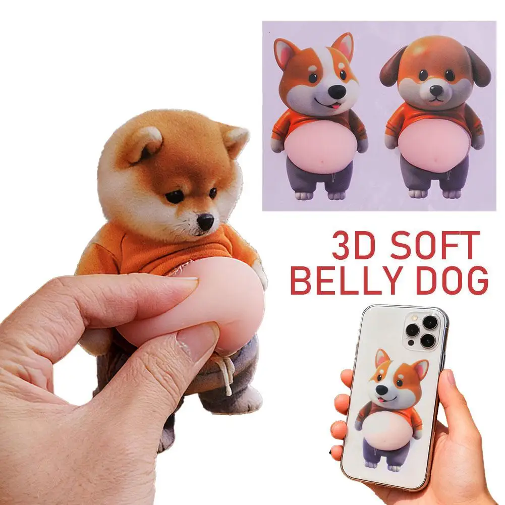 3D Dog Soft Cute Belly Dog Stickers Cute Puppy 3D Puffy Stickers Squeezeable for Phone Case Notebook Scrapbooking DIY Decoration