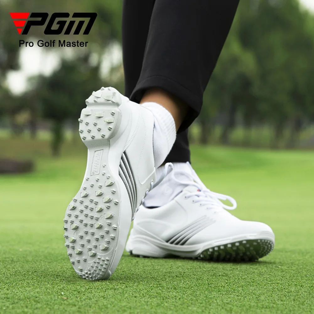 PGM Waterproof Golf Shoes Womens Shoes Lightweight Knob Buckle Shoelace Sneakers Ladies Breathable Non-Slip Trainers Shoes XZ162