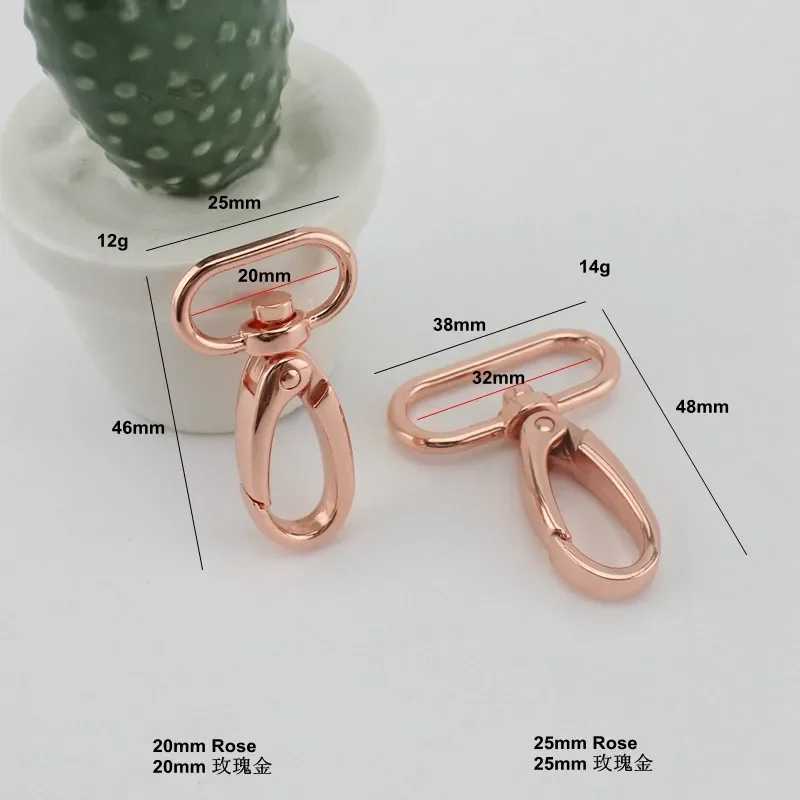 10-30-100pcs 20mm 32mm Rose gold trigger snap hook metal trigger snap hook swivel clasp hooks Hardware Accessories High quality