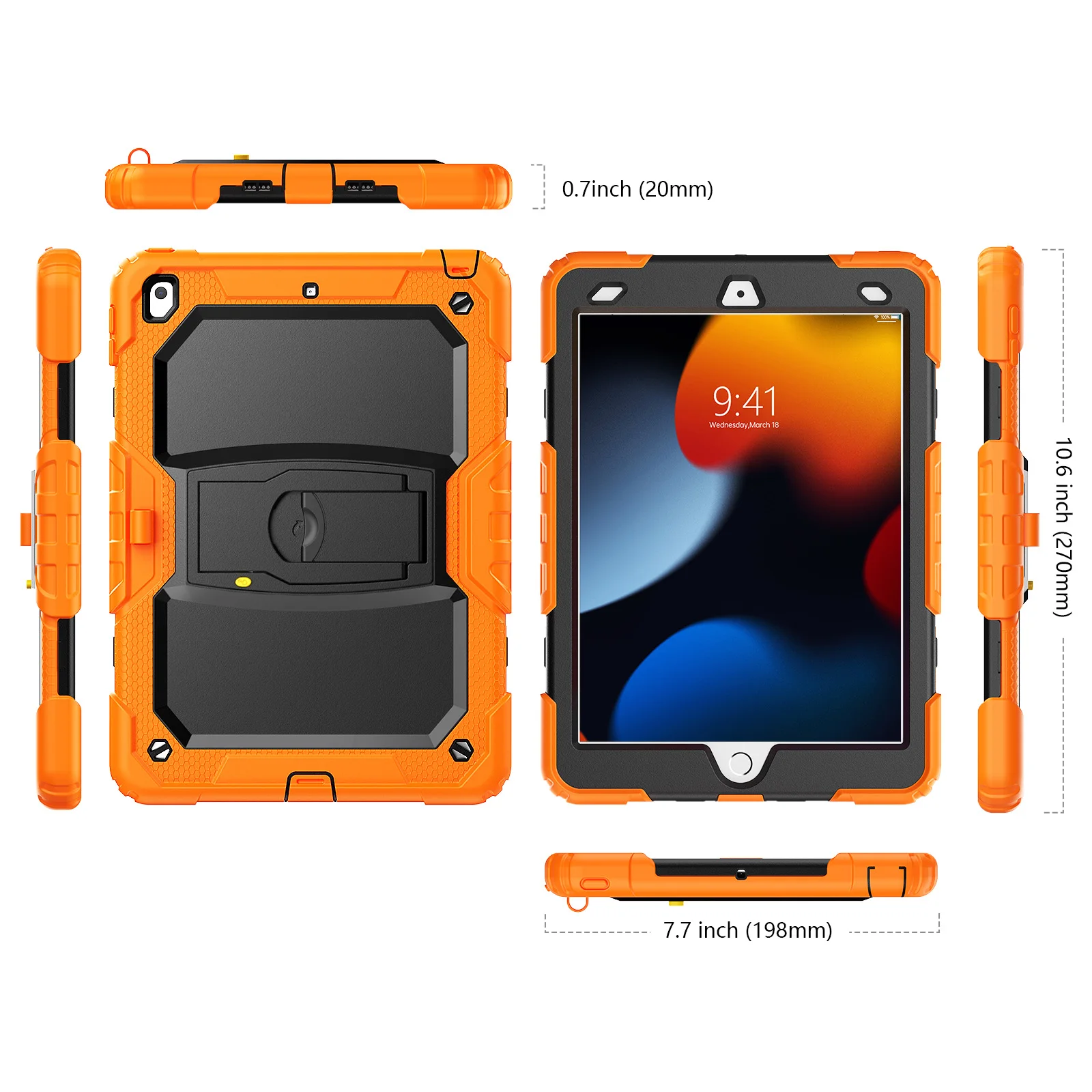For iPad 10.2 inch Case ipad 2019 2020 2021 7th 8th 9th Tablet case Kids Safe Shockproof with shoulder strap and pen holder