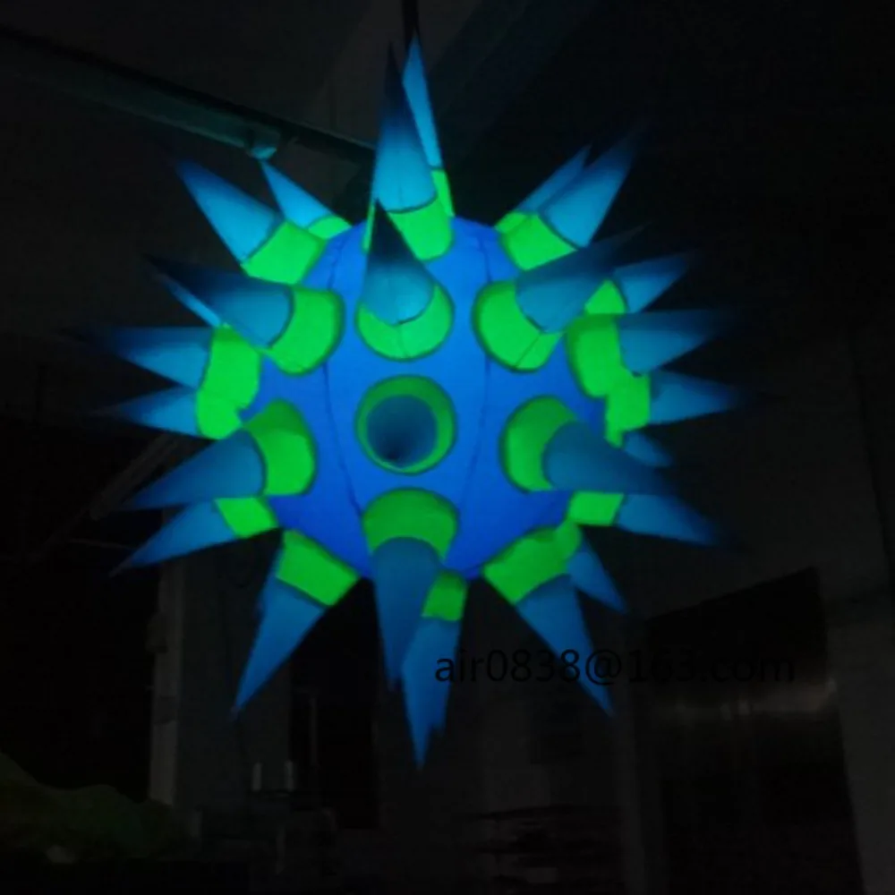 Glow Giant Inflatable Spiky Balls,Light-Up Inflatable Spike Led Star for Party Wedding Nightclub Ceiling Hanging Decoration
