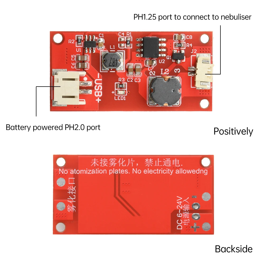 DC 6-24V Single Head Spray Humidification Module DIY Kits Ultrasonic Atomization Control Board