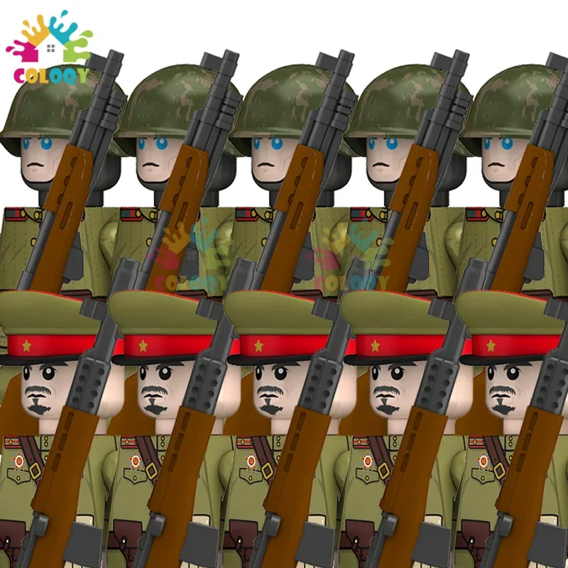 

New Kids Toys 10pcs/lot WW2 Army Building Blocks Soviet Germany Soldiers Mini Action Figures Medal Toys For Kids Christmas Gifts