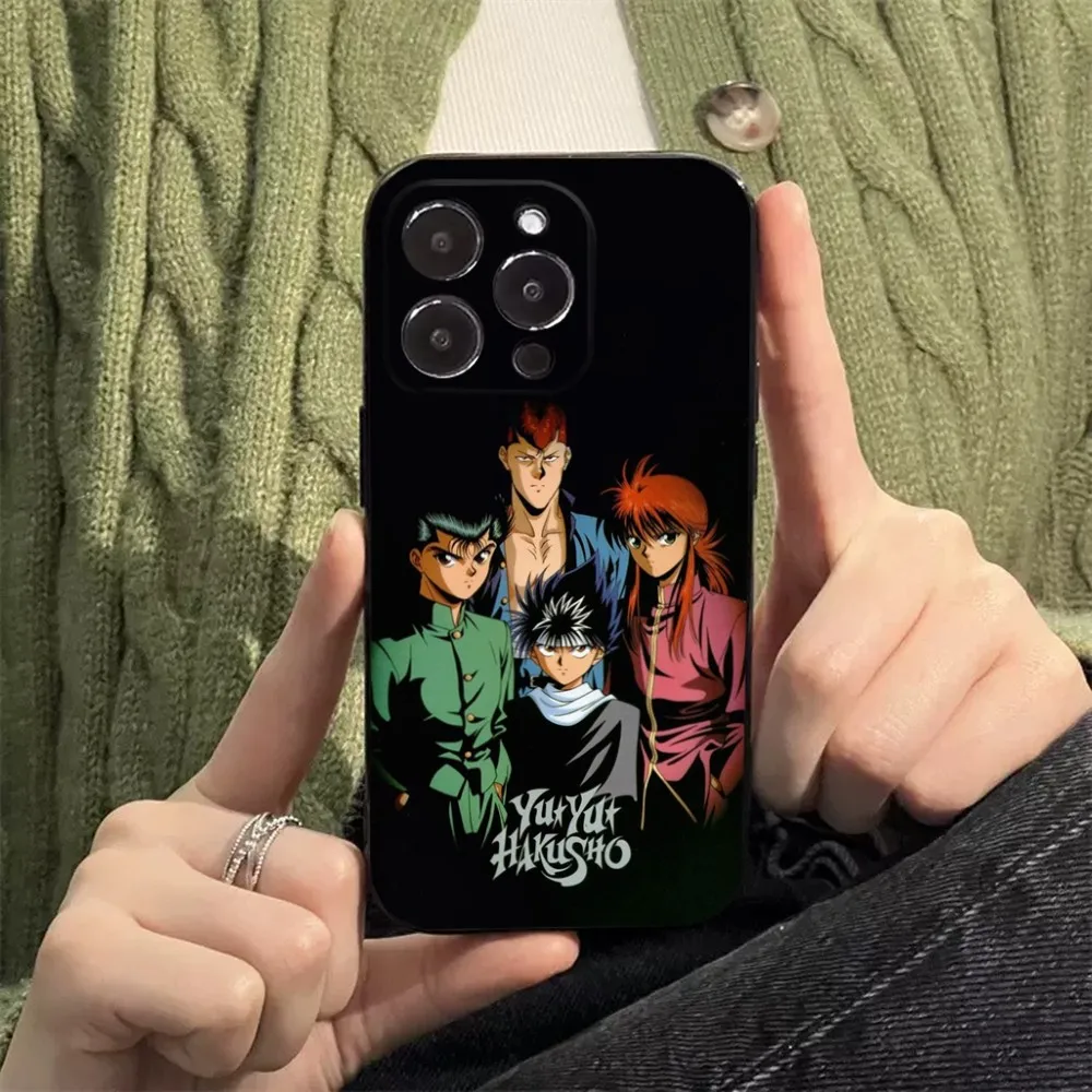 YuYu Hakusho Phone Case For Apple iPhone 15,14,13,12,11,XS,XR,X,8,7,Pro,Max,Plus,mini Silicone Black Cover