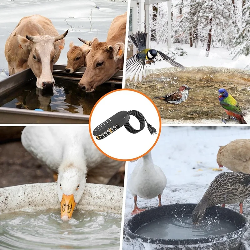 Submersible Chicken Waterer Heater, Chicken Waterer Deicer, Poultry Water Heater US Plug