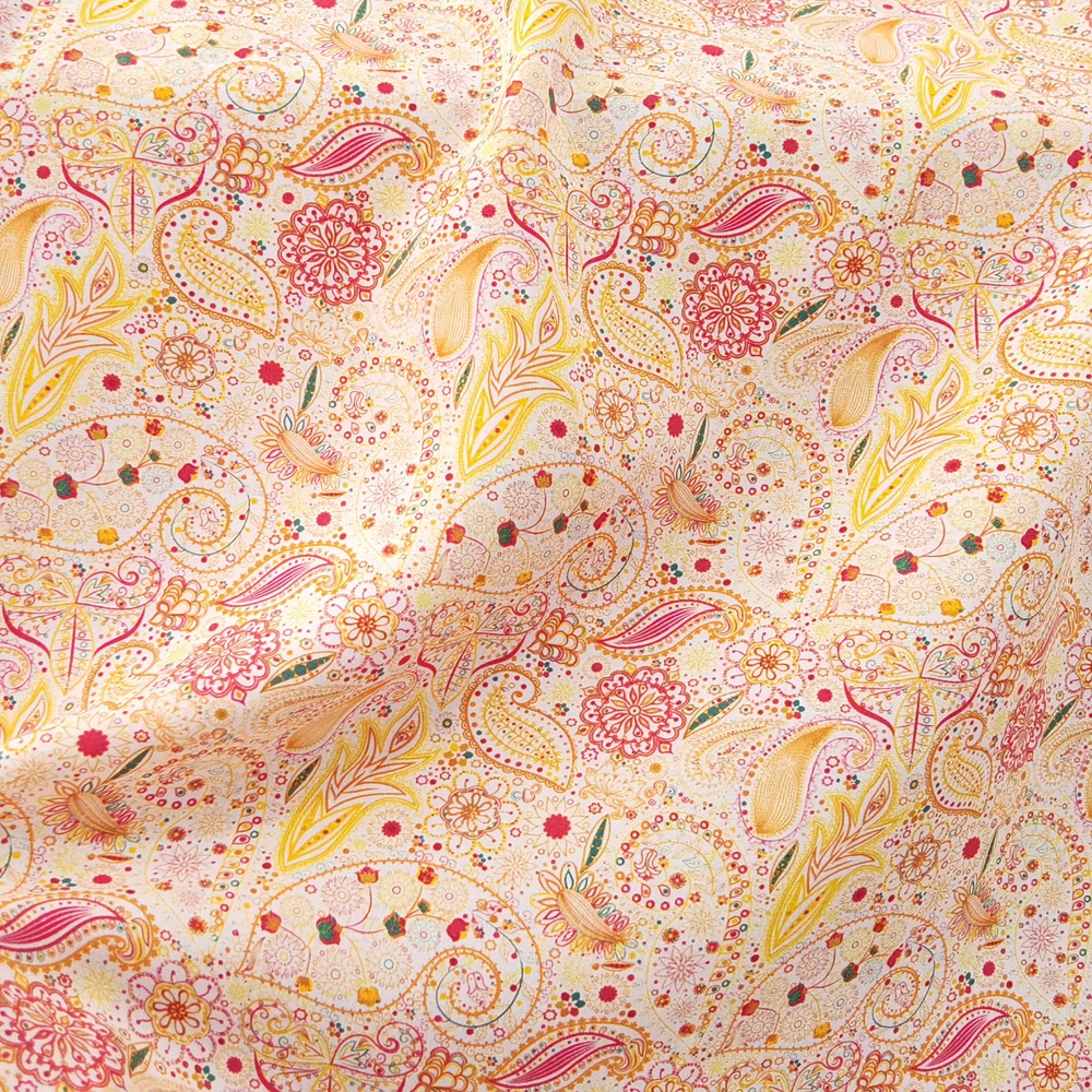 1 meter X 1.4 meter Retro Paisley Pattern Fabric Soft Viscose Poplin Material For Dress Robe