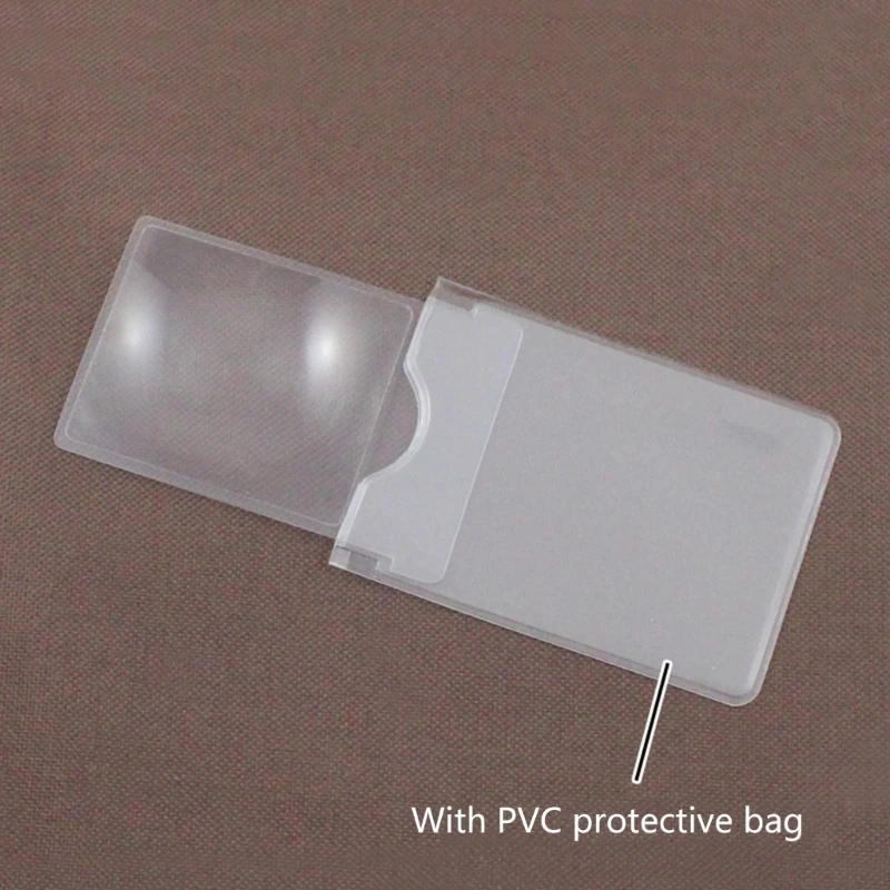 Credit Card Magnifier Glass Sheet Lens Reading Glasses + Sleeve