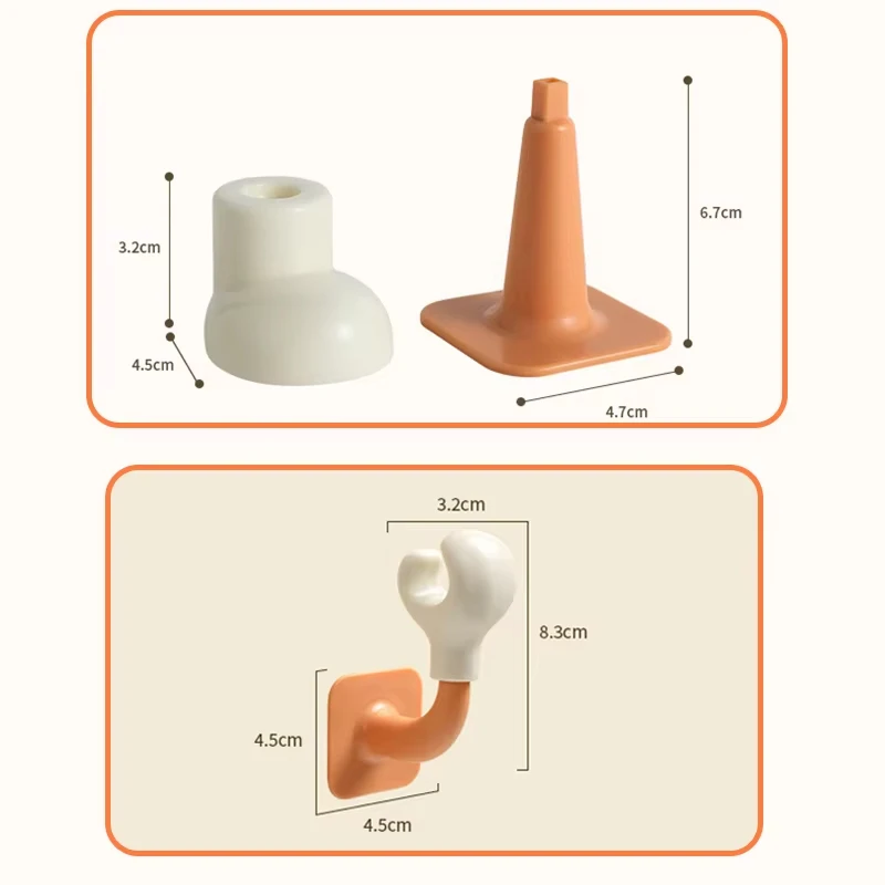Creativity Hook Self-Adhesive Box Decorative Hook Holder Set Cute Cartoon Hand Foot Shape Hooks for Tissue Box Trash Can Stand