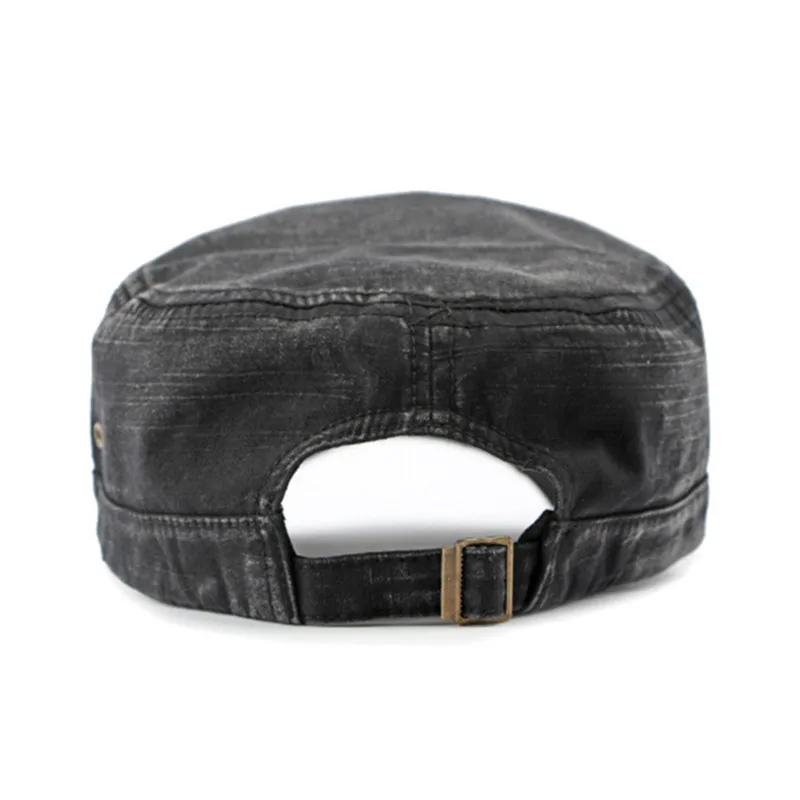 Snapback Cap Flat Caps For Men New Washable Cotton Vintage Military Hats Personality Make Old Retro Men's Camping Fishing Cap 5
