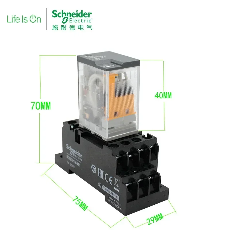 Schneider Small Intermediate Relays RXM2LB2BD RXM4LB2BD 220V DC24V Precise Control Excellent Compatibility