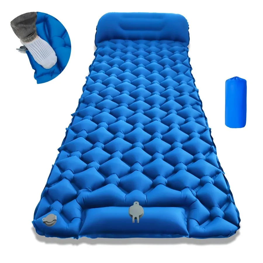 

Anti-Slip Diamond Texture Camping Mattress | 30s Quick Inflation | Foldable for Beach/Hiking/Picnic /Gift Storage Bag