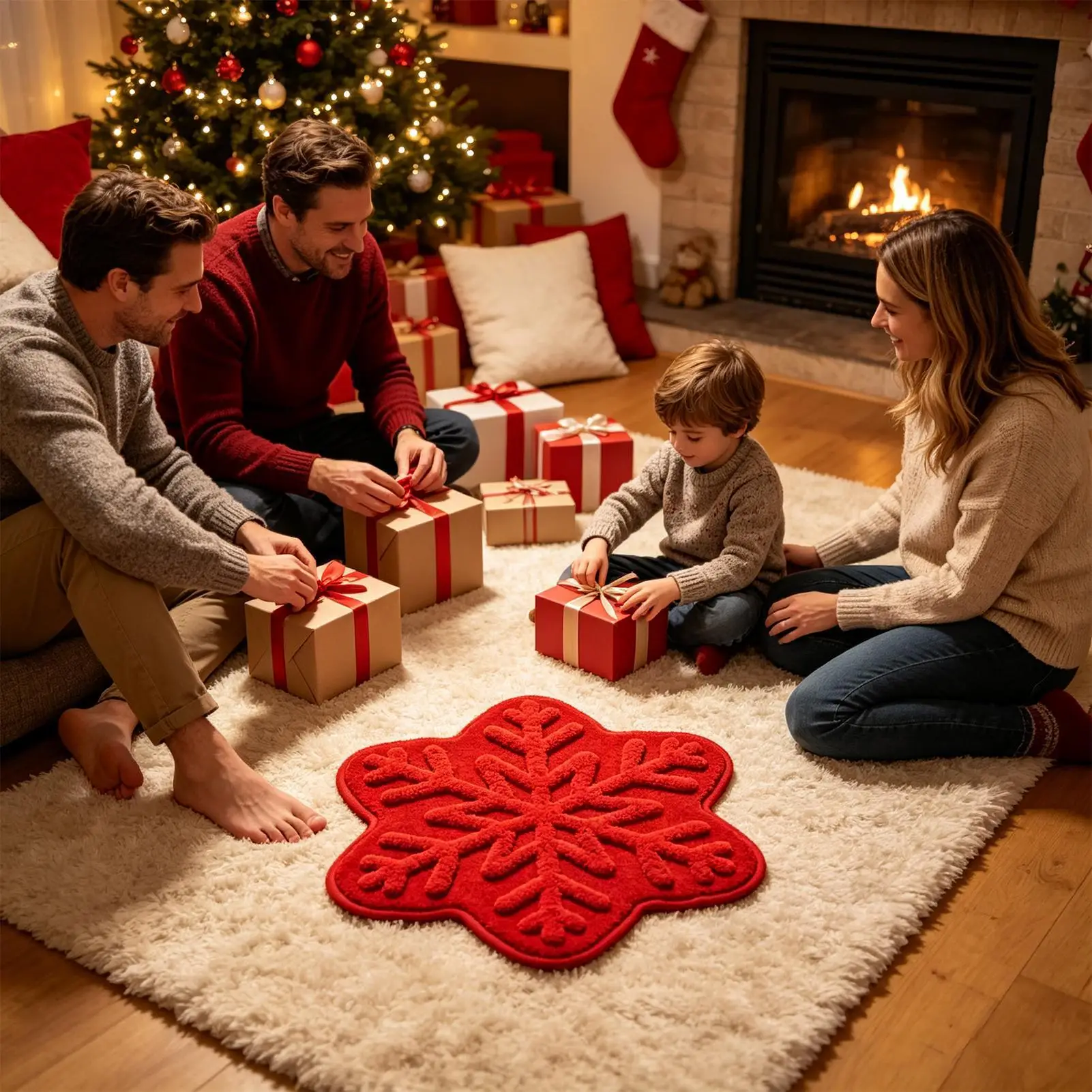 Christmas Bathroom Rug 60x60cm Absorbent Non Slip Snowflake Carpet Snowflake Entrance Rug For Front Door Living Room Bedroom
